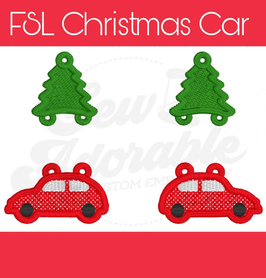 FSL Christmas Car Earrings