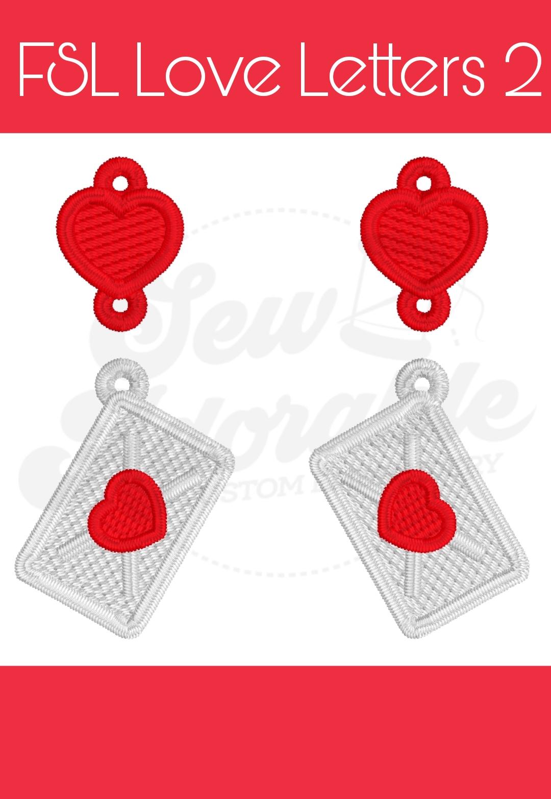 FSL Love Letters 2 - Valentine Earrings