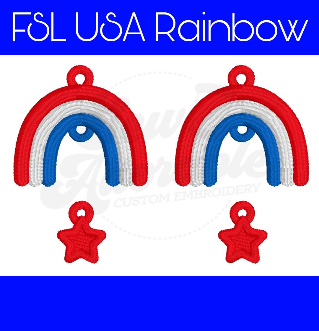 FSL American Rainbow Earrings