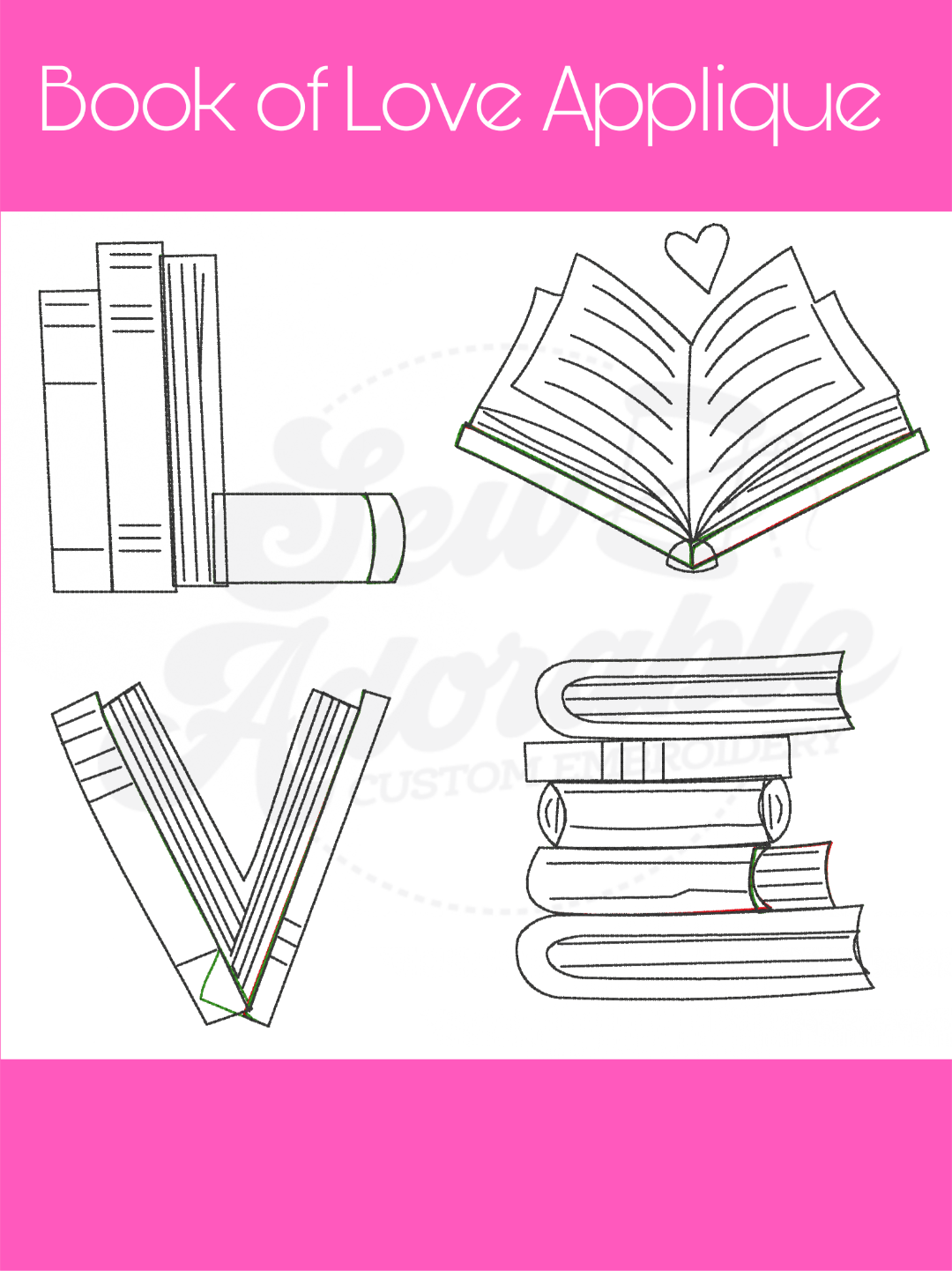 Book of Love Applique