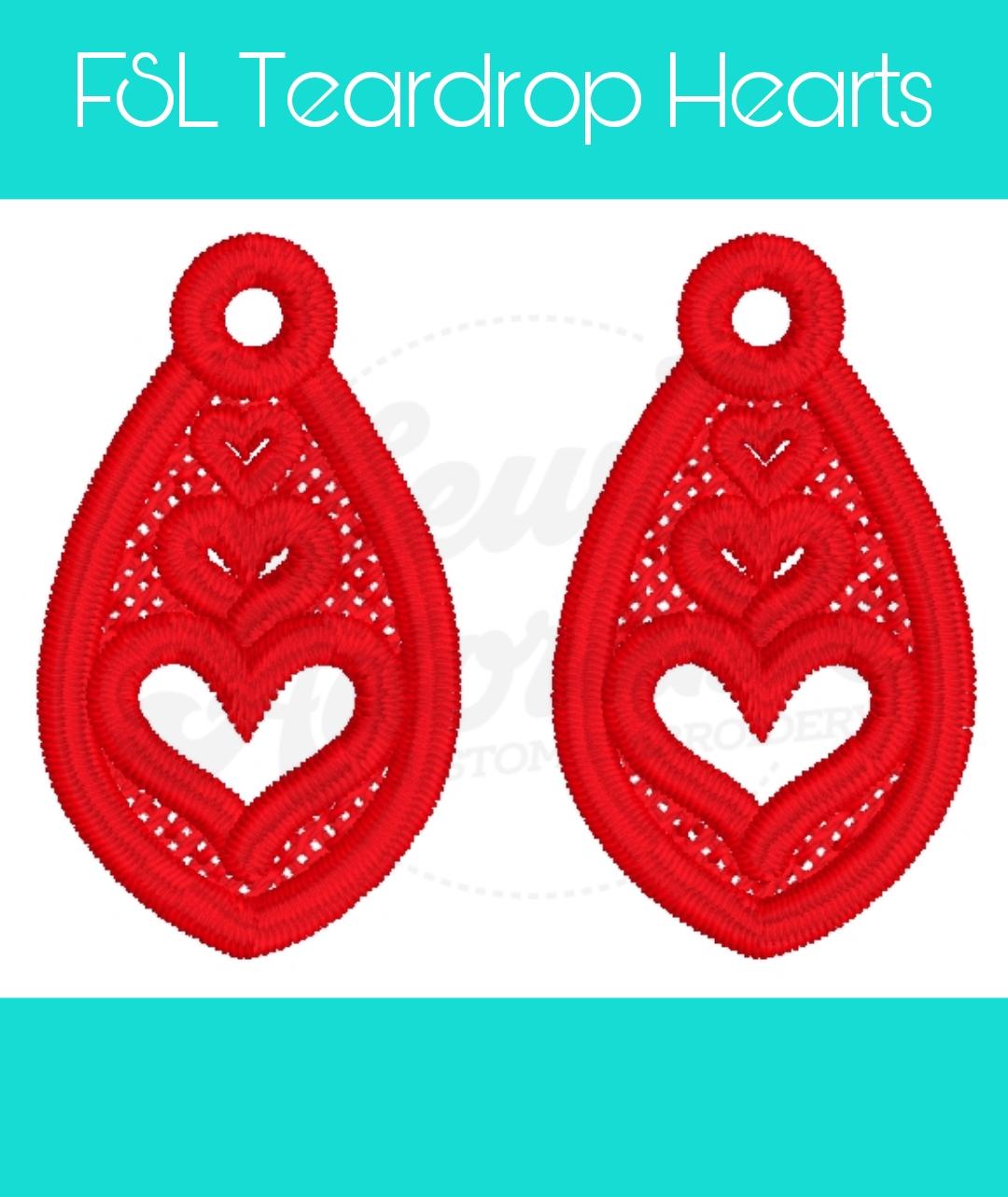 FSL Teardrop Heart Dangle Earrings