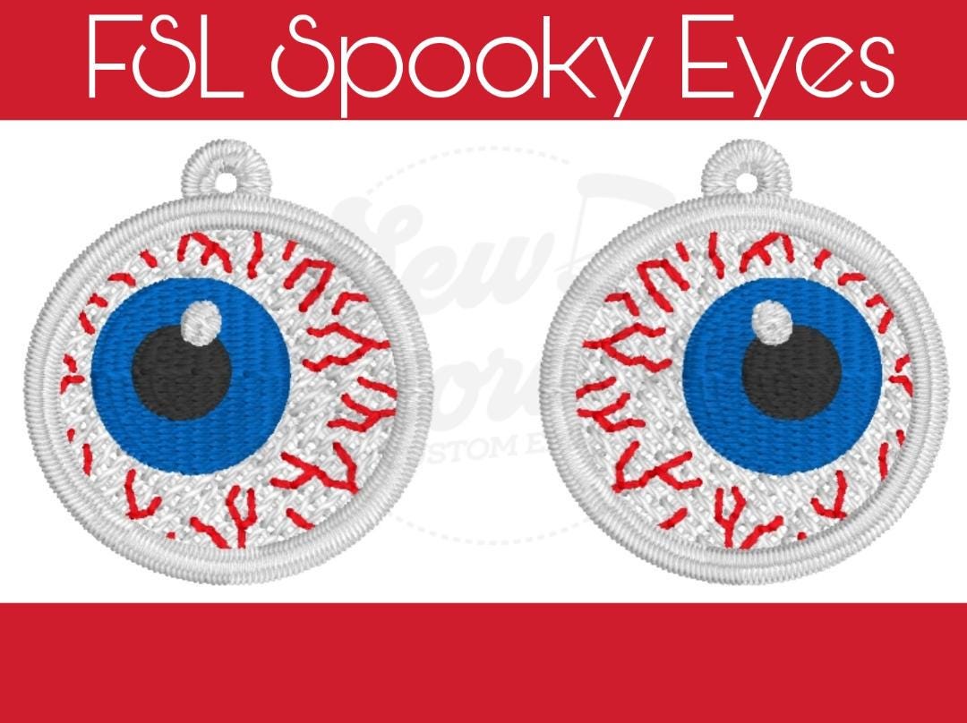 FSL Spooky Eyes- Halloween- Machine Embroidery - Freestanding Lace - Digital Design