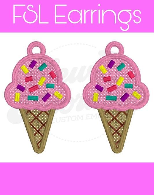 FSL Ice Cream Cone Earrings