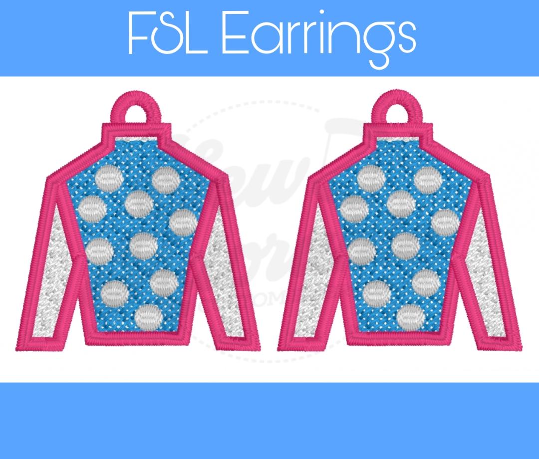 FSL Kentucky Derby Jockey Silk Dots Earrings