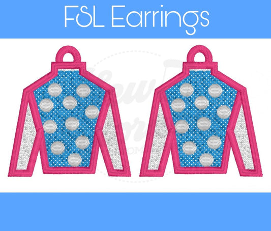 FSL Kentucky Derby Jockey Silk Dots Earrings