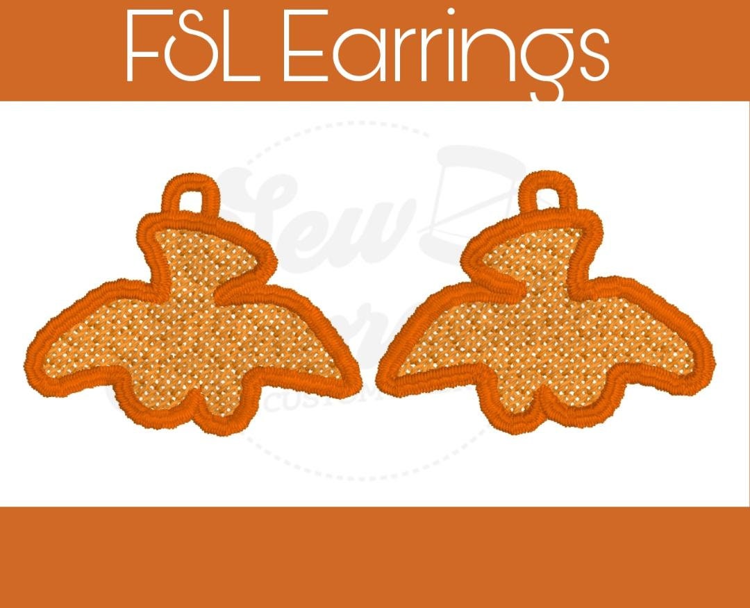 FSL Dino Nuggie Earrings-Digital Design-Machine Embroidery