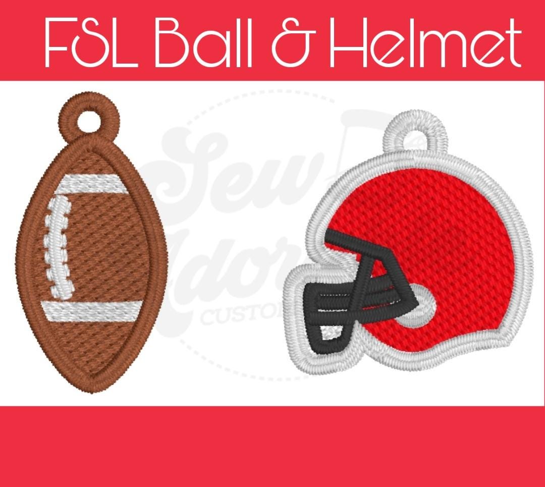 FSL Football & Helmet Earring Bundle - Machine Embroidery - Digital Design - Freestanding Lace