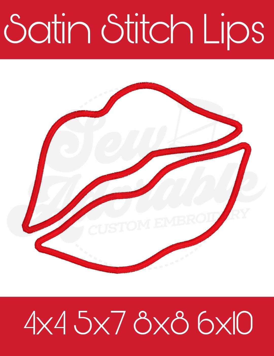 Lips-Satin-Digital Design-Machine Embroidery