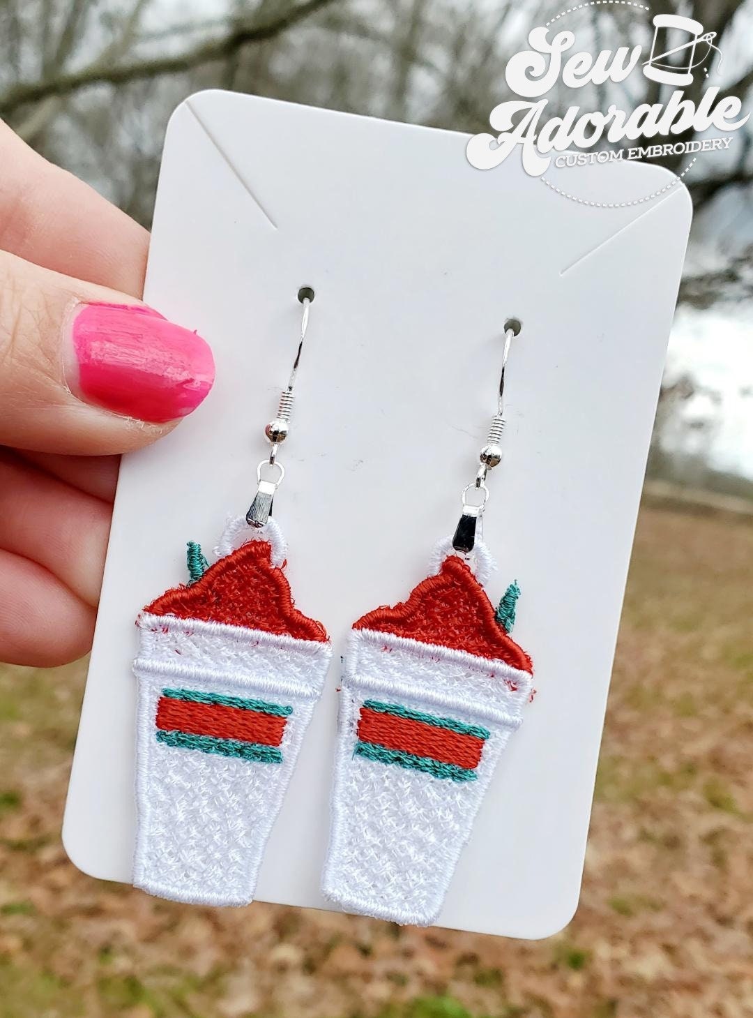 FSL Daiquiri Earrings-Digital Design-Machine Embroidery