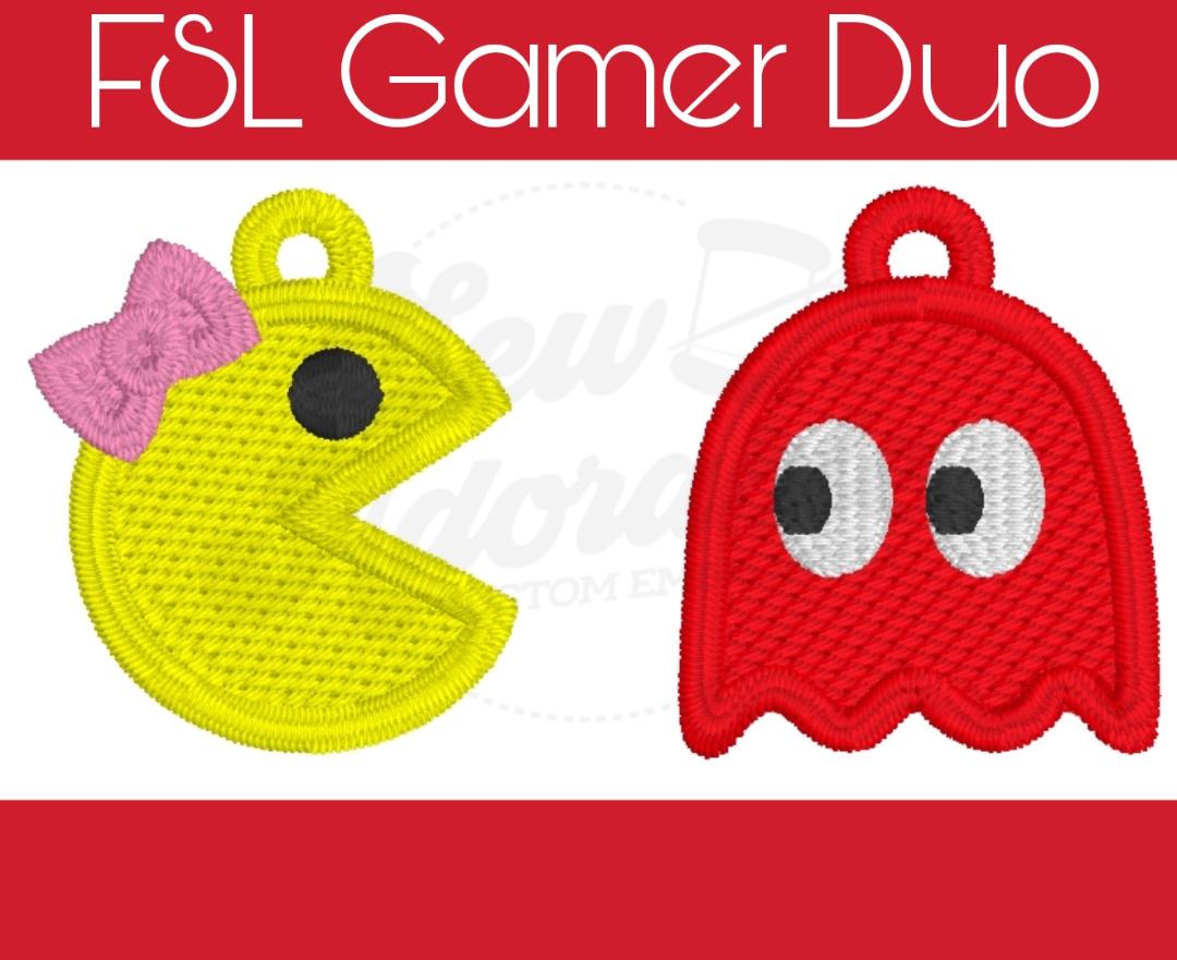 FSL Gamer Series Earrings - Machine Embroidery - Digital Design - Freestanding Lace