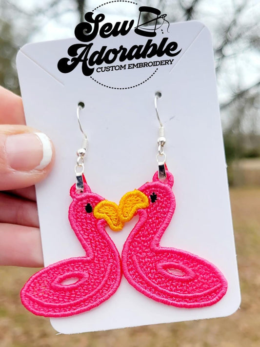 FSL Flamingo Floatie - Machine Embroidery - Digital Design - Freestanding Lace