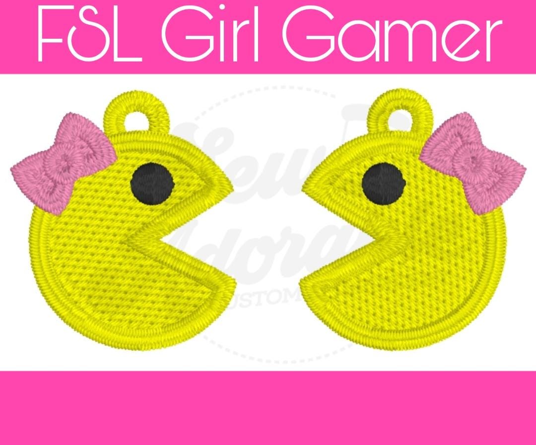 FSL Gamer Series Earrings - Machine Embroidery - Digital Design - Freestanding Lace