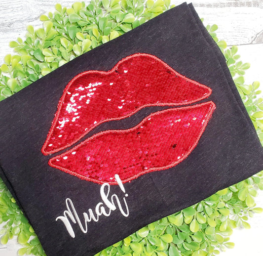 Lips-Satin-Digital Design-Machine Embroidery