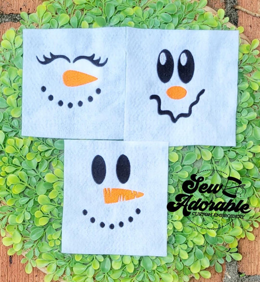 Snowman Faces - Machine Embroidery- Digital Design- Embroidery Files