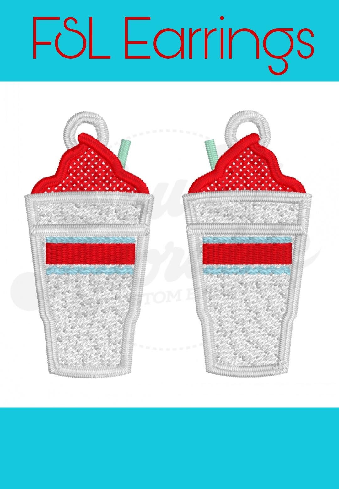 FSL Daiquiri Earrings-Digital Design-Machine Embroidery