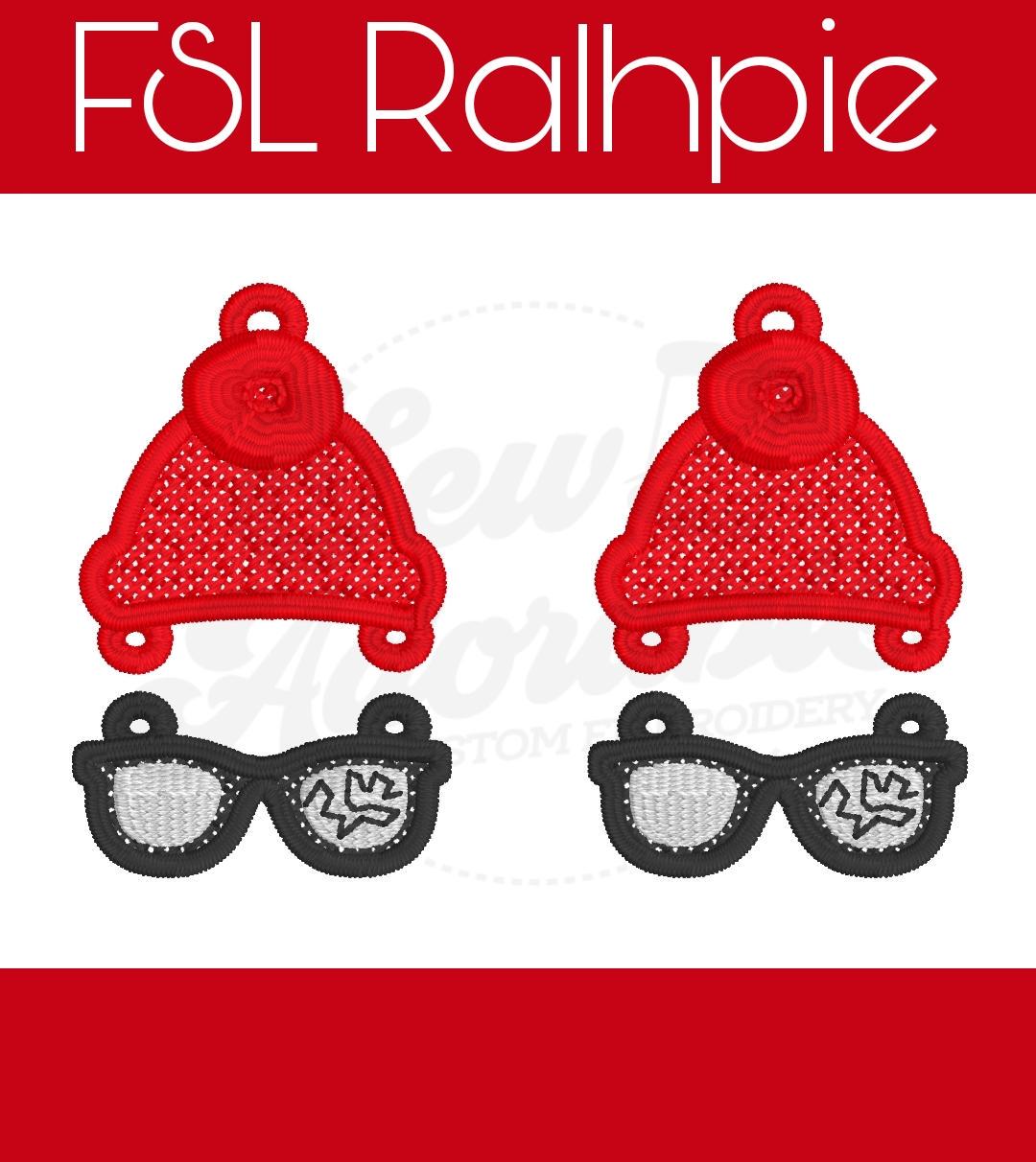 FSL Ralphie Earrings- A Christmas Story Earrings - Machine Embroidery - Digital Design - Freestanding Lace