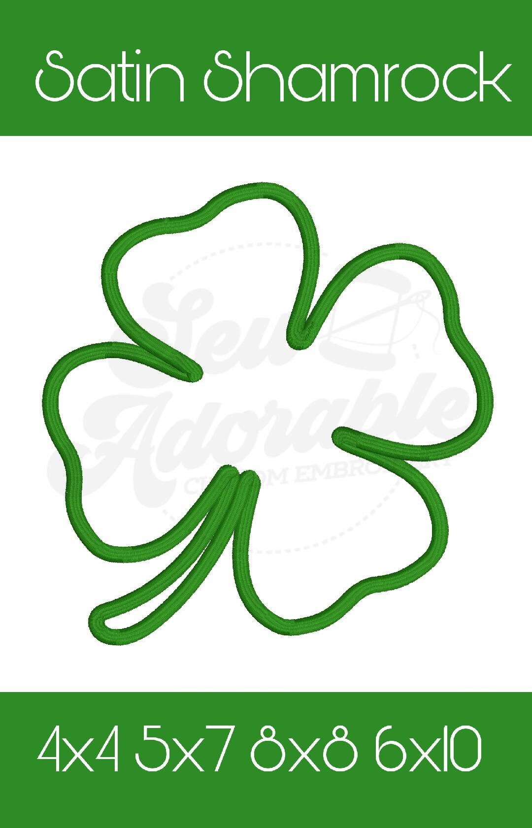 Shamrock Applique Satin Stitch-Digital Design-Machine Embroidery