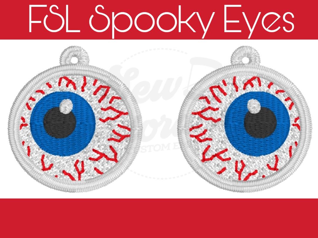 FSL Spooky Eyes- Halloween- Machine Embroidery - Freestanding Lace - Digital Design