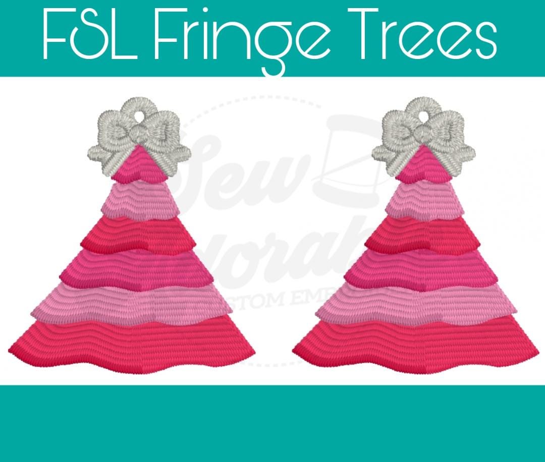 FSL Fringe Christmas Tree - Machine Embroidery - Digital Design - Freestanding Lace