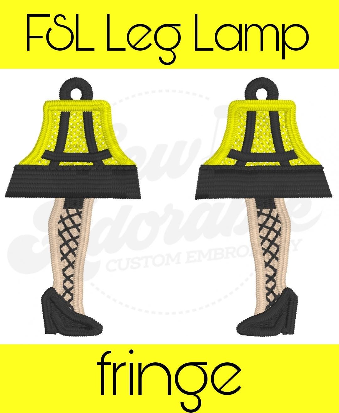 FSL Lamp Leg Earrings - Machine Embroidery - Digital Design - Freestanding Lace