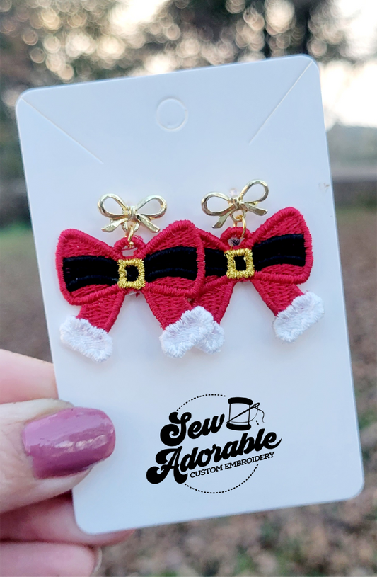 FL Christmas Coquette Bow Earrings