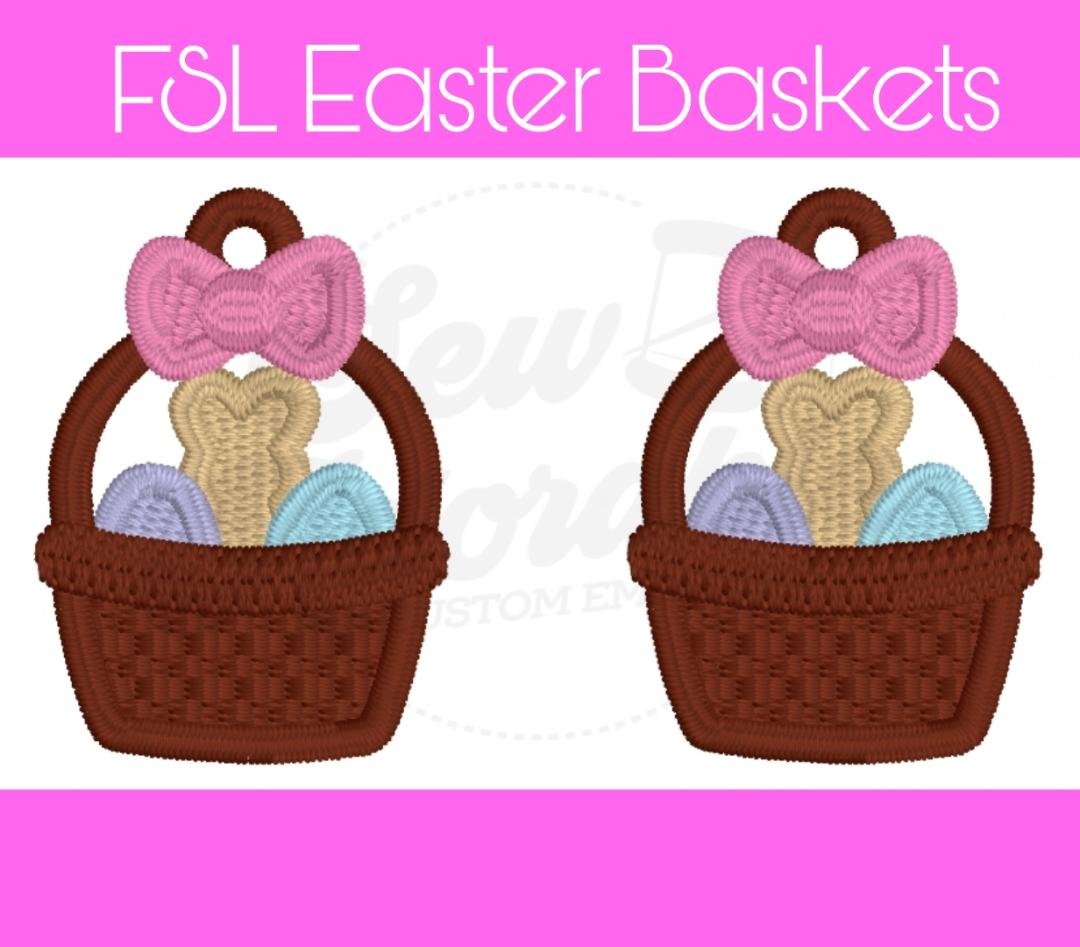 FSL Easter Basket Earrings