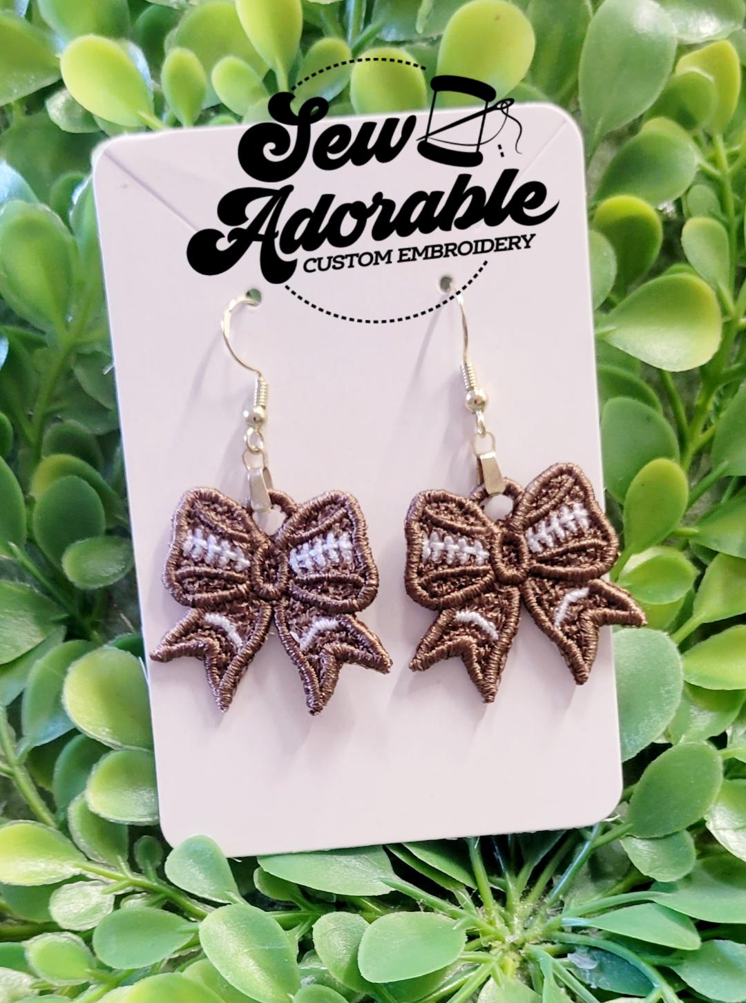 FSL Football Bow Earrings