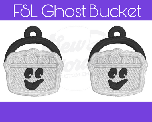 FSL Ghost Boo Bucket Earrings