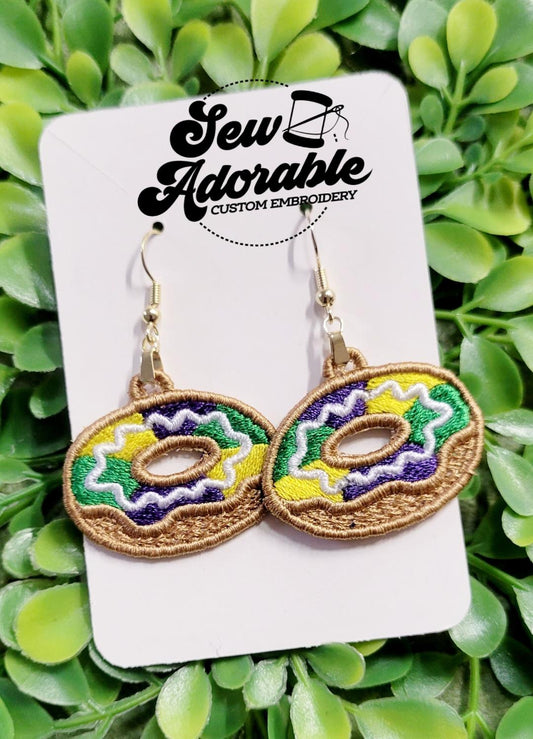 FSL-King Cake-Mardi Gras-Earrings