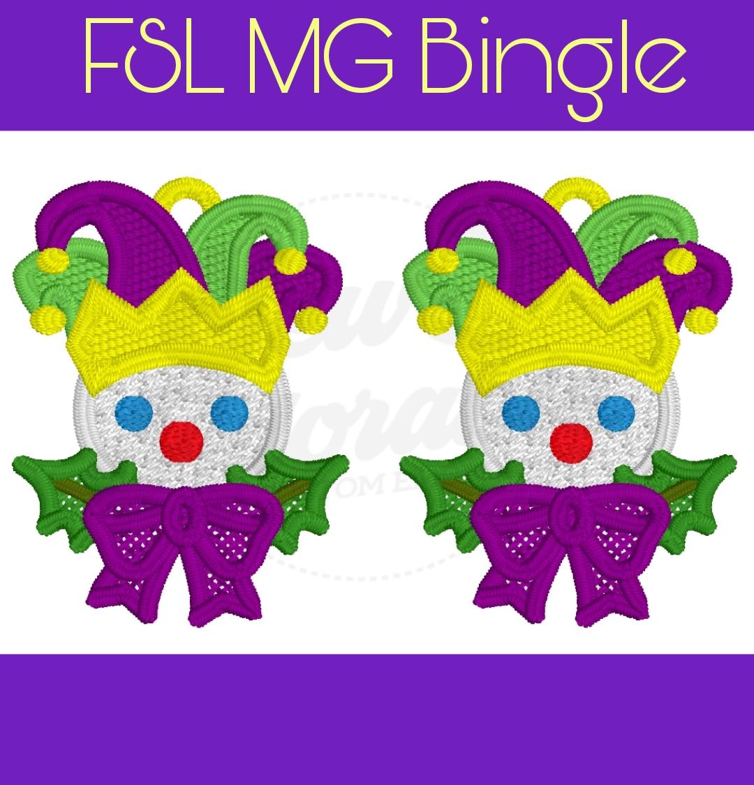 FSL Bingle - Mardi Gras Earrings