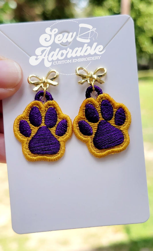 FSL Paw Print Earrings