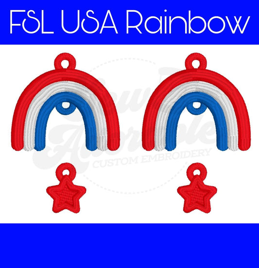 FSL American Rainbow Earrings