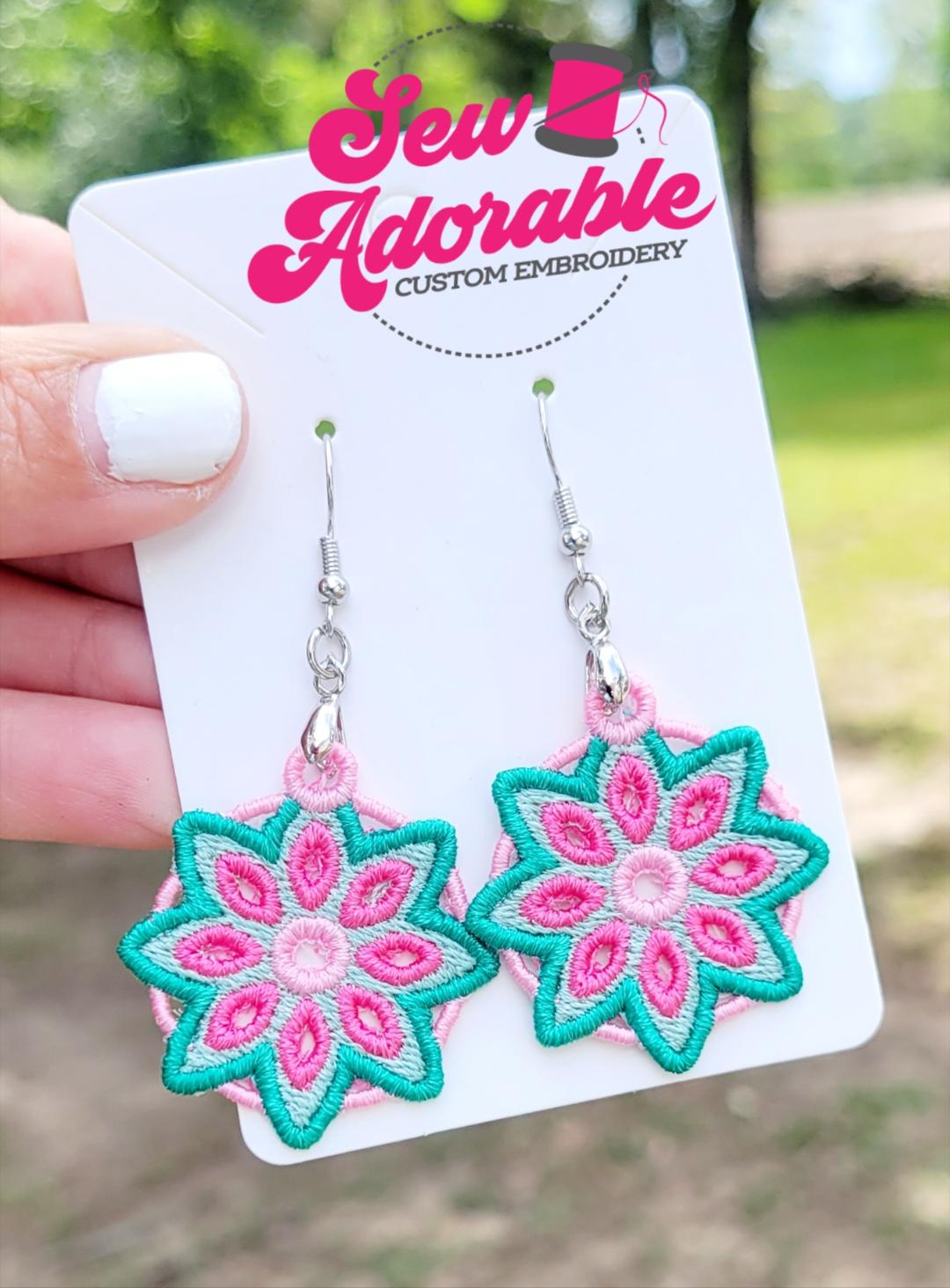 FSL Geo Floral Earrings