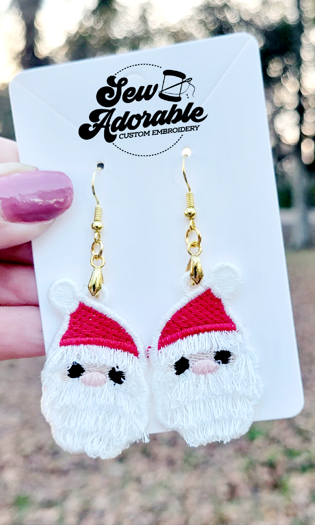 FSL Santa Earrings - 2 in 1
