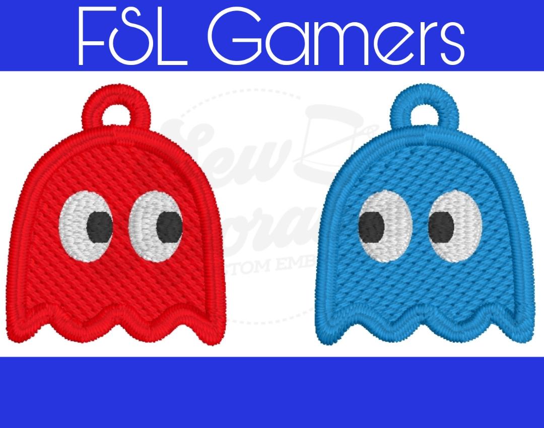 FSL Gamer Series Earrings - Machine Embroidery - Digital Design - Freestanding Lace