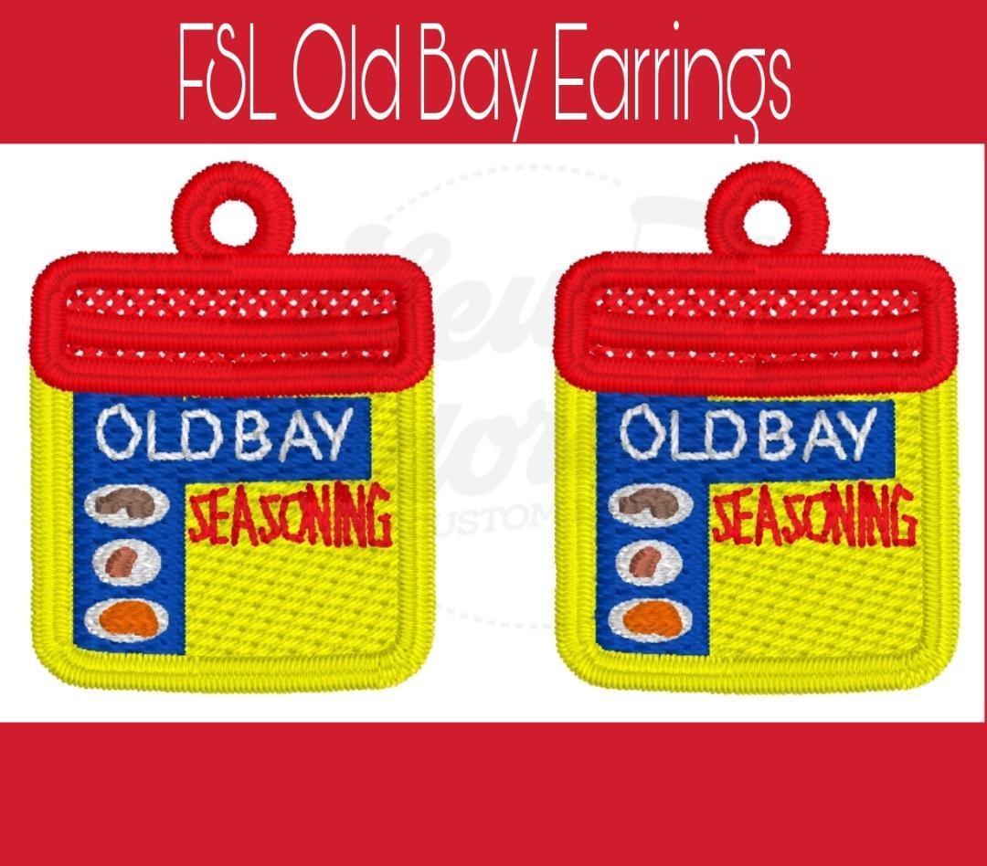 FSL Old Bay Earrings - Machine Embroidery - Freestanding Lace - Digital Design