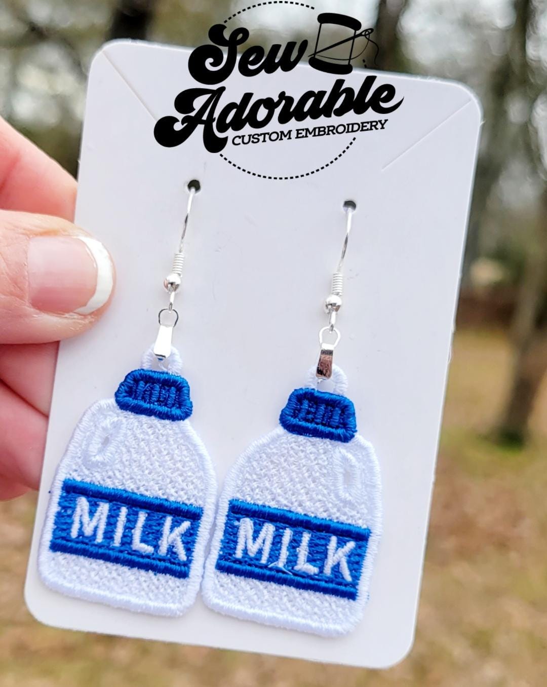 FSL Milk Jug earrings - Machine Embroidery - Digital Design - Freestanding Lace