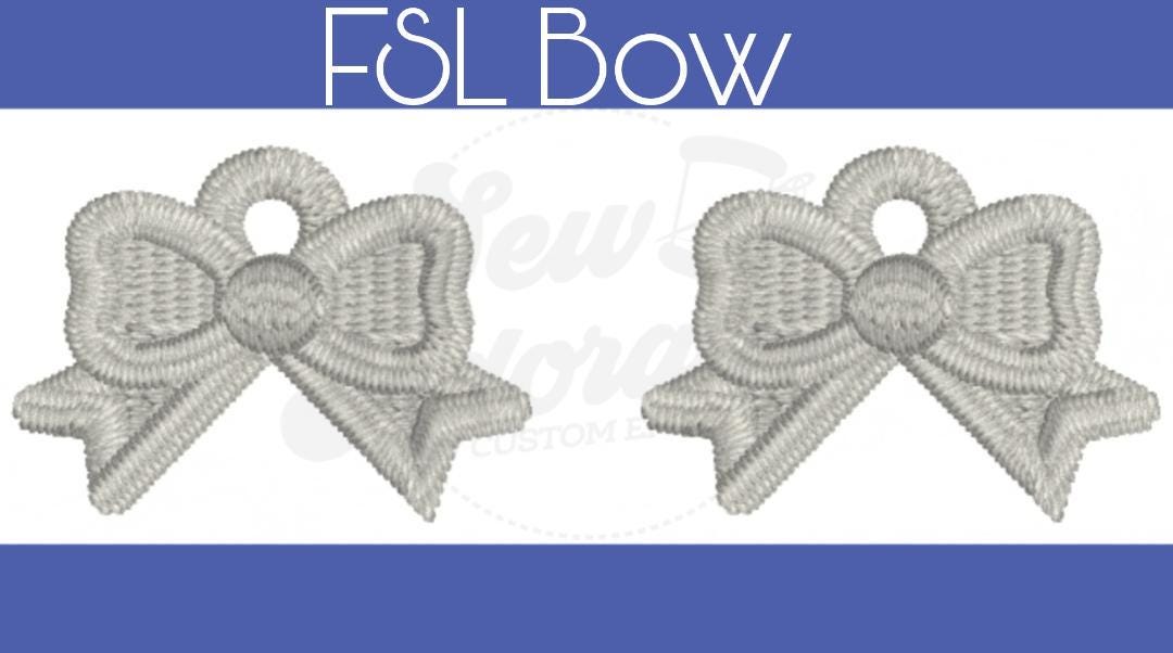 FSL Mini Bow Earrings - Machine Embroidery - Digital Design - Freestanding Lace