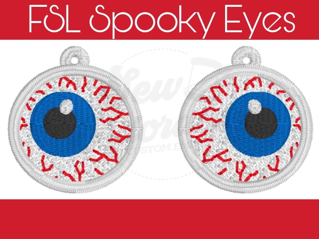 FSL Spooky Eyes- Halloween- Machine Embroidery - Freestanding Lace - Digital Design