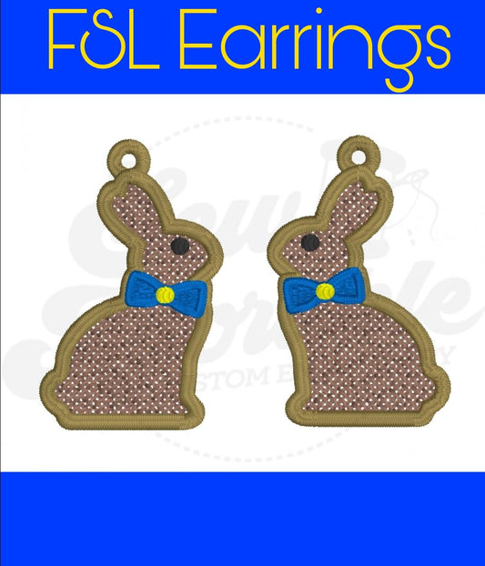 FSL Chocolate Bunny-Boy Earrings