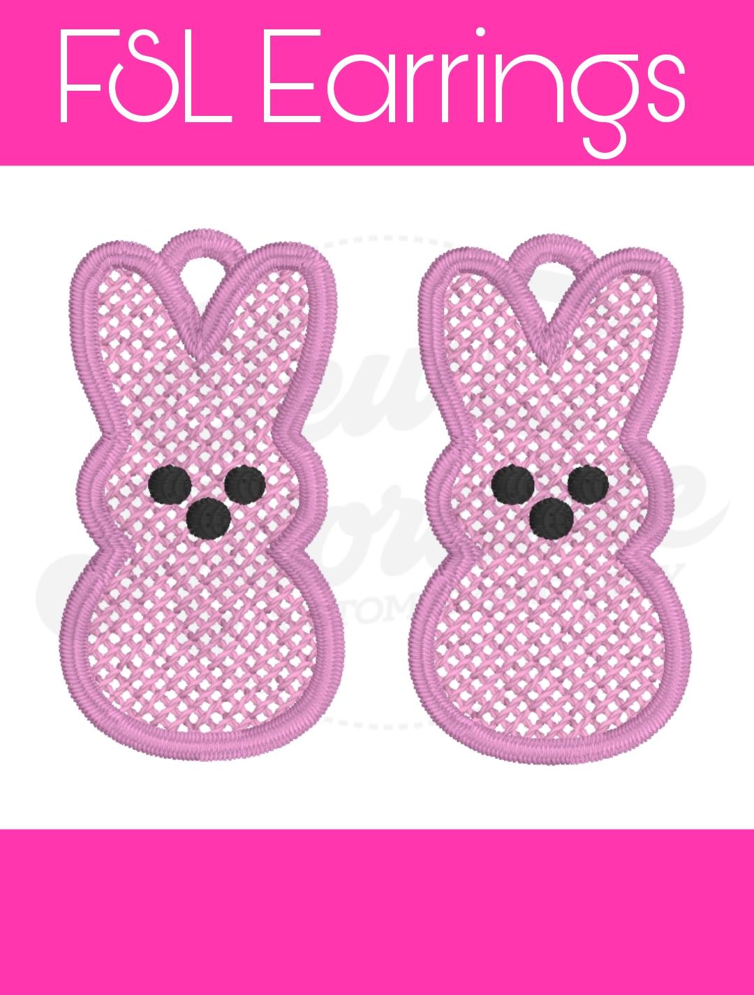 FSL Marshmallow Bunny Earrings