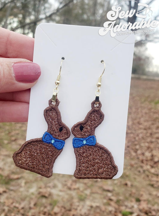 FSL Chocolate Bunny-Boy Earrings